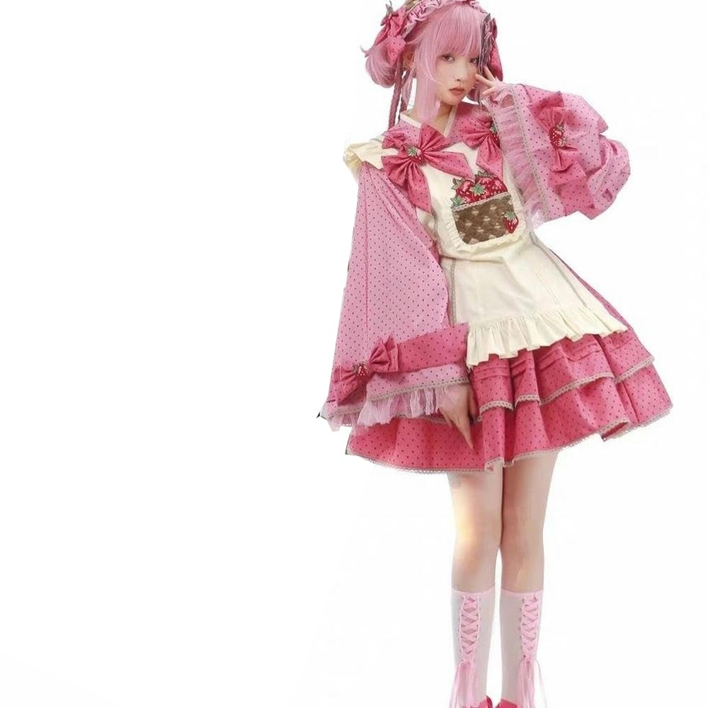 Amazon.co.jp: [REVOYI] 浴衣シリーズロリータお洋服 和風いちご